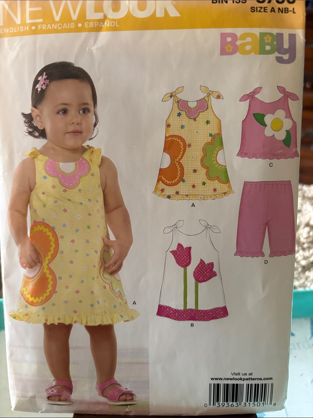 New Look designs for dresses and pants. for infants and toddlers.